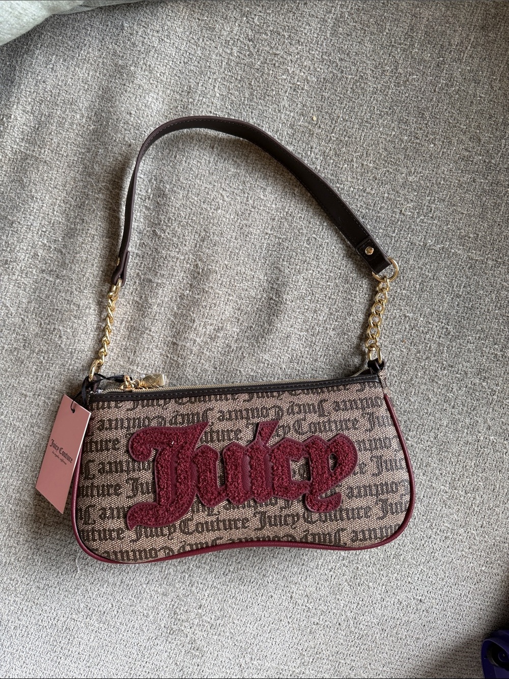 Juicy Couture Vintage Tan Monogram Shoulder Bag